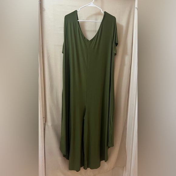 ⚫️ BOGO SHEIN Elegant Olive Green One Piece Shirt Sleeve Women's Romper Size 2XL - Picture 5 of 5